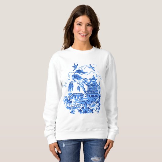 Blaue Weide-China-Entwurfs-Sweatshirt-Spitze Sweatshirt (Vorne ganz)