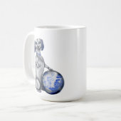 Blaue Weide-Dackel-Tasse Kaffeetasse (Vorderseite Links)