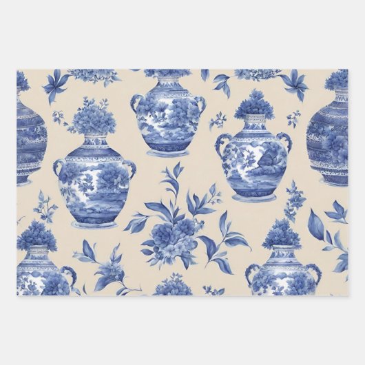 Blaue Weide Decoupage Set von drei Geschenkpapier Set (Vorderseite 3)