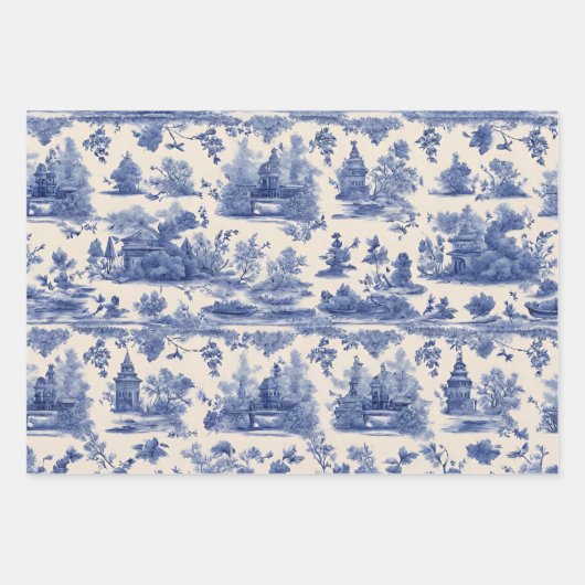 Blaue Weide Decoupage Set von drei Geschenkpapier Set (Vorderseite 2)