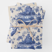 Blaue Weide Decoupage Set von drei Geschenkpapier Set (Beispiel)