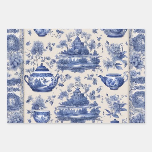 Blaue Weide Decoupage Set von drei Geschenkpapier Set (Vorderseite 3)