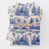 Blaue Weide Decoupage Set von drei Geschenkpapier Set (Beispiel)