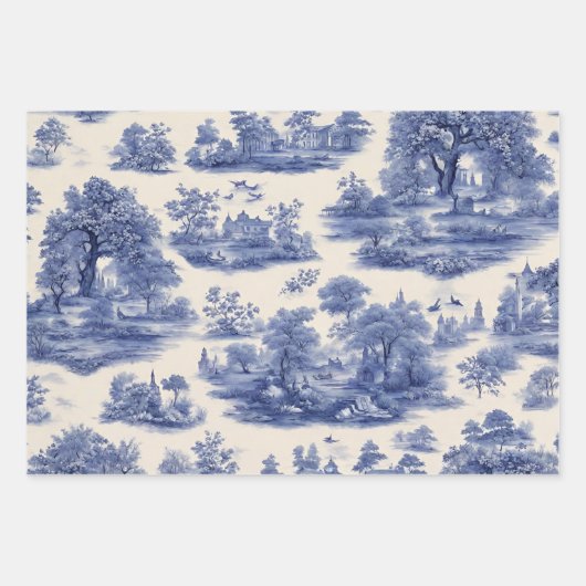 Blaue Weide Decoupage Set von drei Geschenkpapier Set (Vorderseite 2)