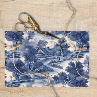 Blaue Weide Dekoupage Vintage  Seidenpapier