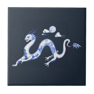Blaue Weide-Drache-Fliese Fliese