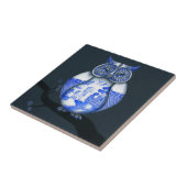 Blaue Weide-Eule Fliese (Seite)