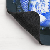 Blaue Weide-Eule Mousepad (Ecke)