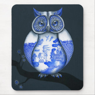 Blaue Weide-Eule Mousepad