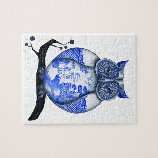 Blaue Weide-Eule Puzzle (Horizontal)