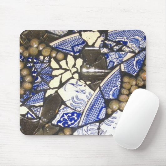 Blaue Weide-MosaikMausunterlage Mousepad (Mit Mouse)