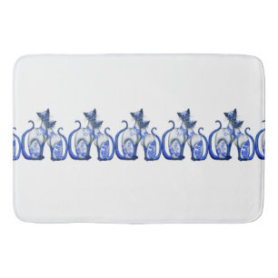 Blaue Weide-siamesische Katzen-Bad-Matten Badematte