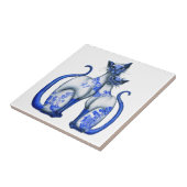 Blaue Weide-siamesische Katzen Fliese (Seite)