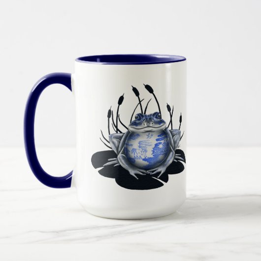 Blaue Weide-Stier-Frosch-Kaffee-Tasse Tasse (Links)