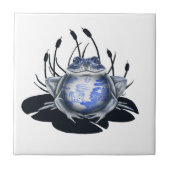 Blaue Weide-Stier-Frosch-Keramik-Fliese Fliese (Vorderseite)