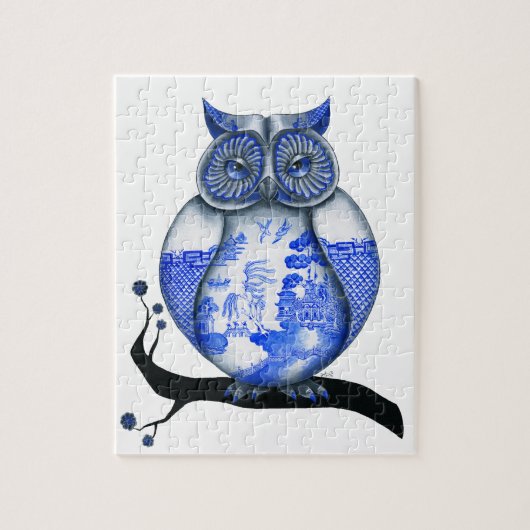 Blaue Weiden-Eule Puzzle (Vertikal)