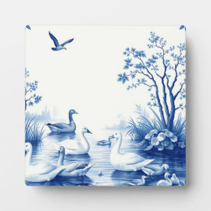 Blaue Weiden-Schwanensee-Szene Fotoplatte