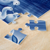 Blaue Weiden-Schwanensee-Szene Puzzle (Seite)