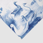 Blaue Weiden-Schwanensee-Szene Seidenpapier (Ausschnitt)