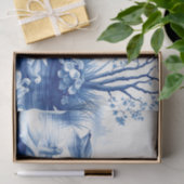 Blaue Weiden-Schwanensee-Szene Seidenpapier (Geschenk)