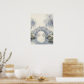 Blaue Weidenbrücke Serener Garten Poster (Küche)