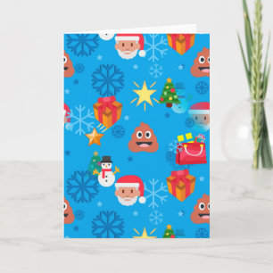 Blaue Weihnachten kackte Emoji Einladung