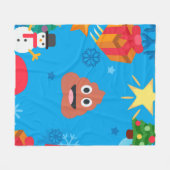 Blaue Weihnachten kackte Emoji Fleecedecke (Vorderseite (Horizontal))