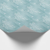 Blaue Weihnachten mit Worten Geschenkpapier (Ecke)