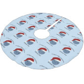 Blaue Weihnachten ohne dich! Polyester Weihnachtsbaumdecke (Schrägansicht)