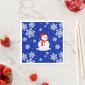Blaue Weihnachten Snowman Snowflakes Serviette (Beispiel)