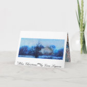 "Blaue Weihnachten", Weihnachtskarten, Bauernhof, Feiertagskarte (Rückseite)