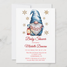 Blaue Weihnachts-Gnom-Baby-Party