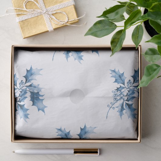 Blaue Weihnachts-Gnome Seidenpapier (Geschenk)