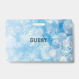 Blaue Weihnachts-Schneeflocken Ausweis