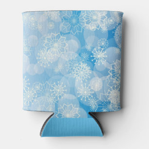 Blaue Weihnachts-Schneeflocken        Dosenkühler