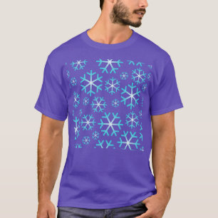 Blaue Weihnachts-Schneeflocken-Muster T-Shirt
