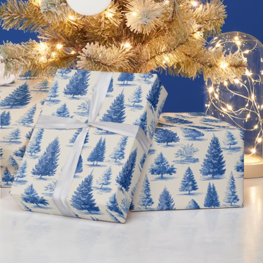 Blaue Weihnachts-Toile Geschenkpapier (Feiertage)