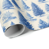Blaue Weihnachts-Toile Geschenkpapier (Rolleneckpunkt)