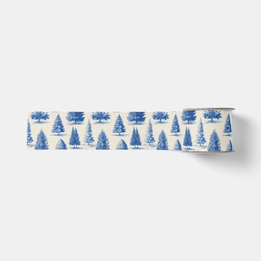 Blaue Weihnachts-Toile Ripsband (Vorderseite)