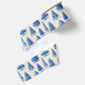 Blaue Weihnachts-Toile Ripsband (Rückseite)