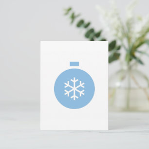 Blaue Weihnachtsball-Christnachtskarte Postkarte