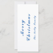 Blaue Weihnachtsbällchen Foto mit Text (Rückseite)