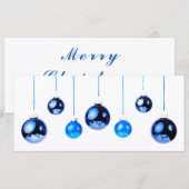 Blaue Weihnachtsbällchen Foto mit Text (Vorne/Hinten)