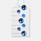 Blaue Weihnachtsbällchen Foto mit Text Geschenkanhänger (Vorderseite)