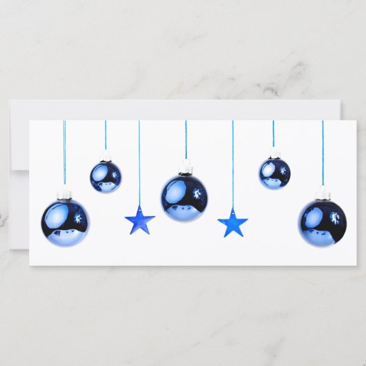 Blaue Weihnachtsbällchen mit Text (Vorderseite)