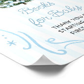 Blaue Weihnachtsbaum-Baby-Party-Bücher für Baby Poster (Ecke)