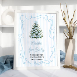 Blaue Weihnachtsbaum-Baby-Party-Bücher für Baby Poster