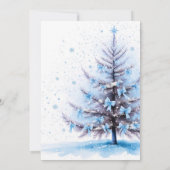 Blaue Weihnachtsbaum-Baby-Party Einladung (Rückseite)