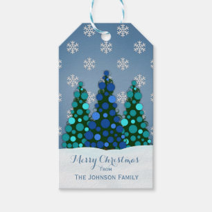 Blaue Weihnachtsbaum-Geschenk-Umbauten Geschenkanhänger
