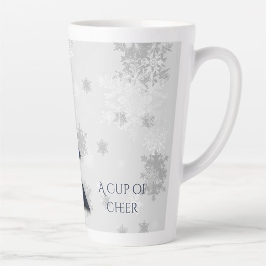 Blaue Weihnachtsbaum Latte Tasse (Rechts)